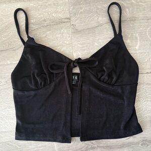 Motel Rocks Black Tie-Front Camisole Top